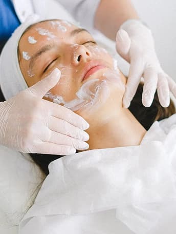Procedure on woman's face